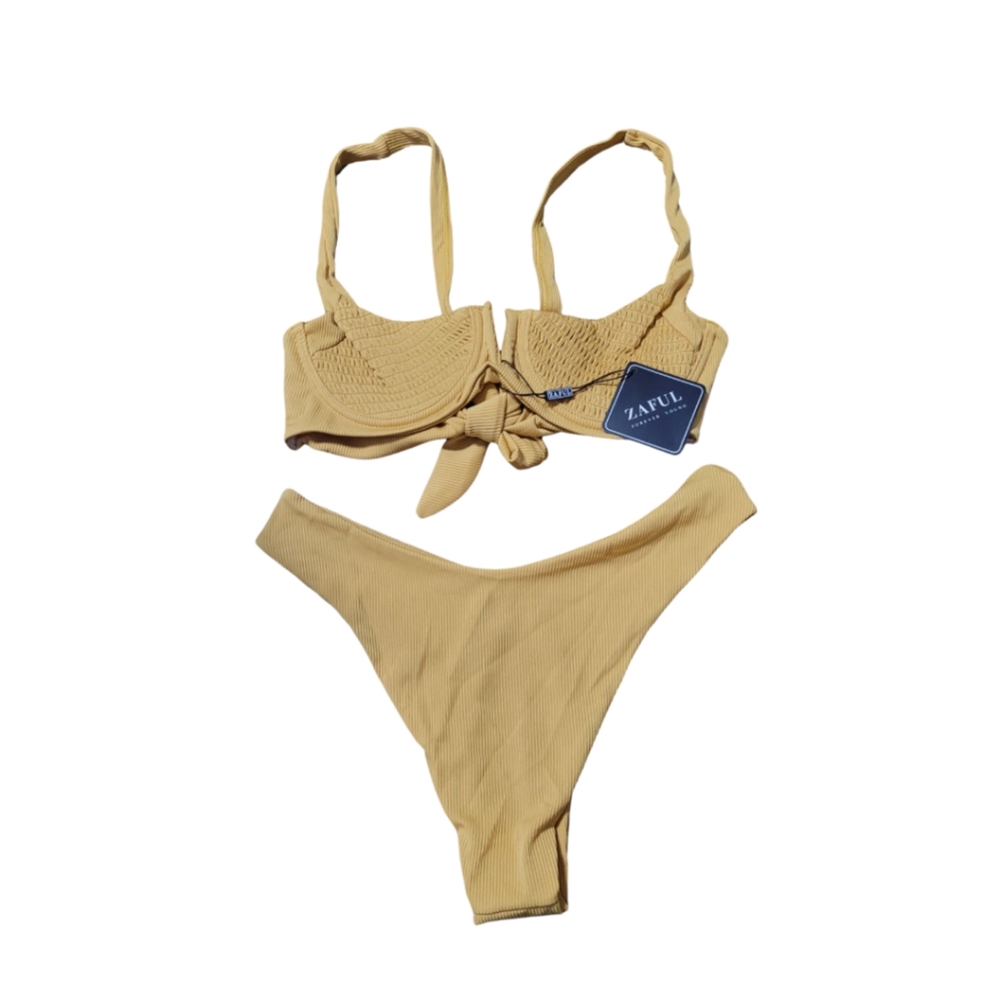 Womens Ribbed Underwire Bikini - Picture 4 of 7